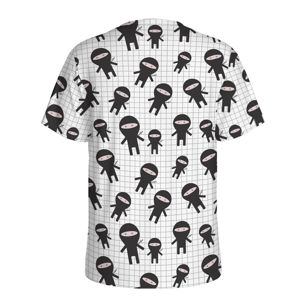 Cute Ninja Pattern Print Men's Sports T-Shirt