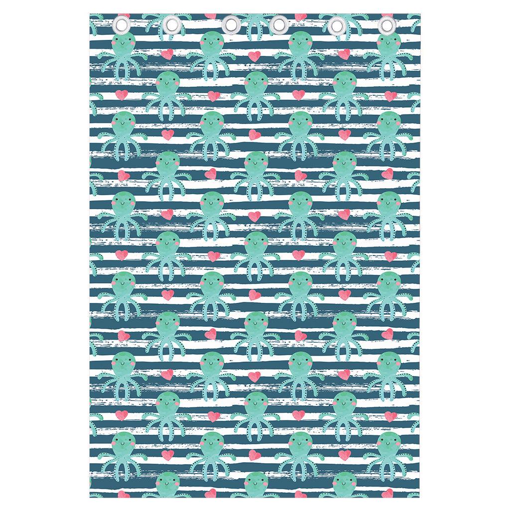 Cute Octopus Pattern Print Curtain