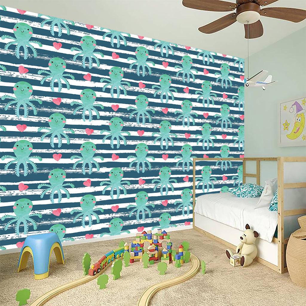 Cute Octopus Pattern Print Wall Sticker