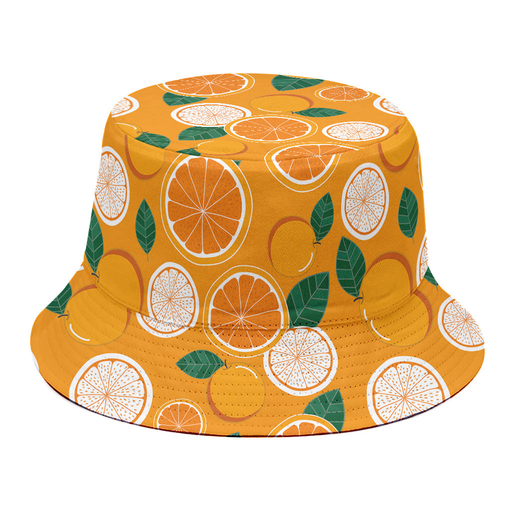 Cute Orange Fruit Pattern Print Bucket Hat