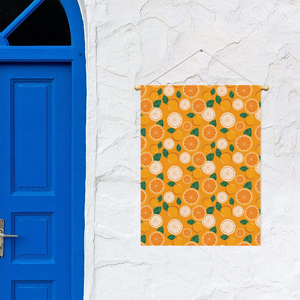 Cute Orange Fruit Pattern Print Garden Flag