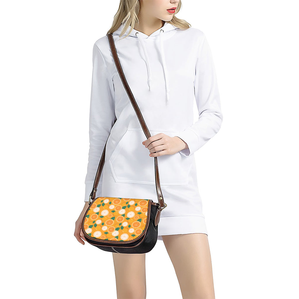 Cute Orange Fruit Pattern Print Saddle Bag