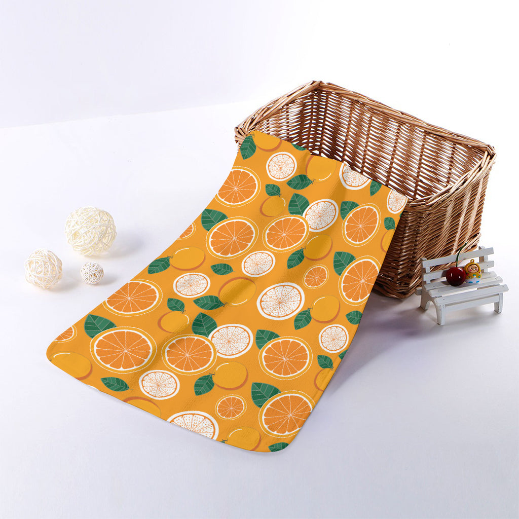 Cute Orange Fruit Pattern Print Towel
