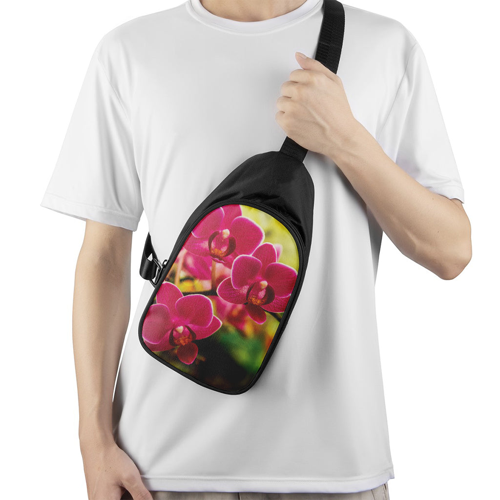 Cute Orchid Print Chest Bag