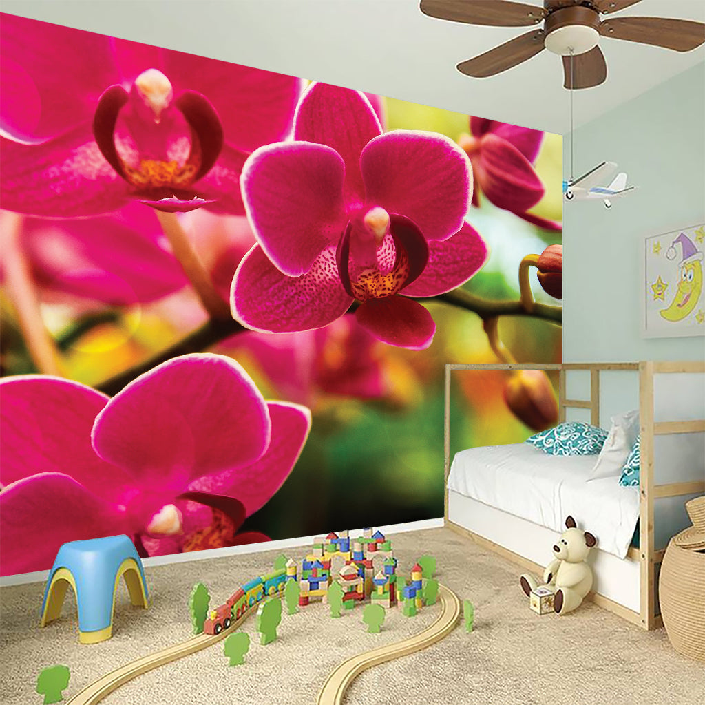 Cute Orchid Print Wall Sticker