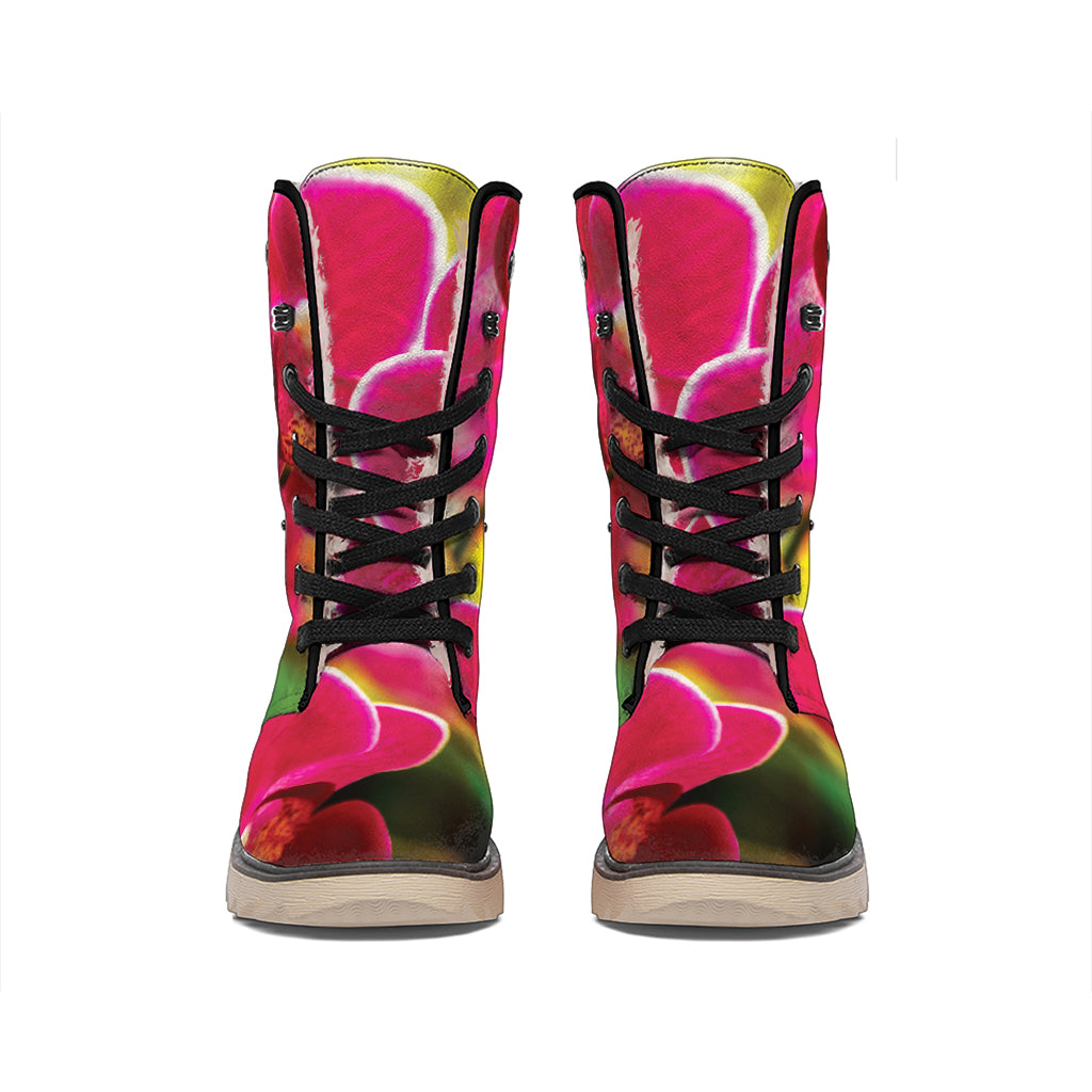 Cute Orchid Print Winter Boots