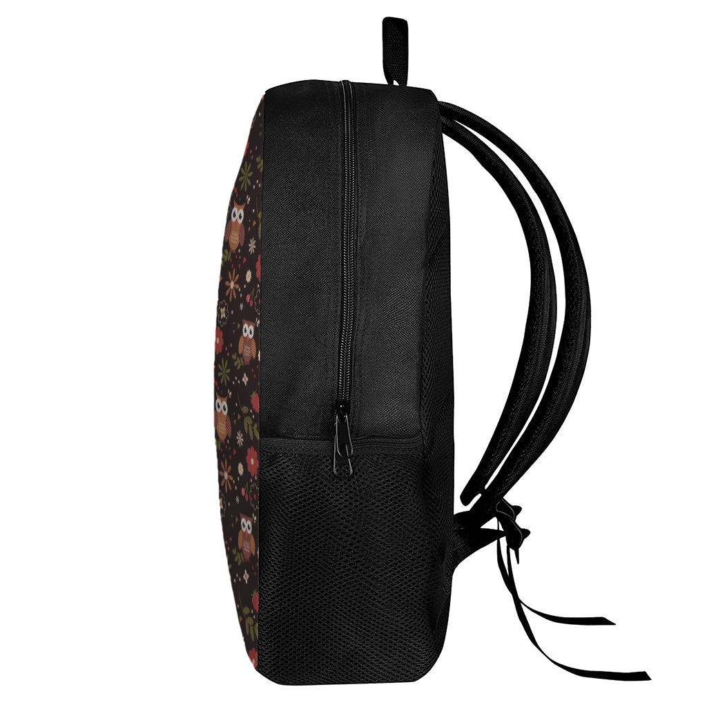 Cute Owl Print 17 Inch Backpack