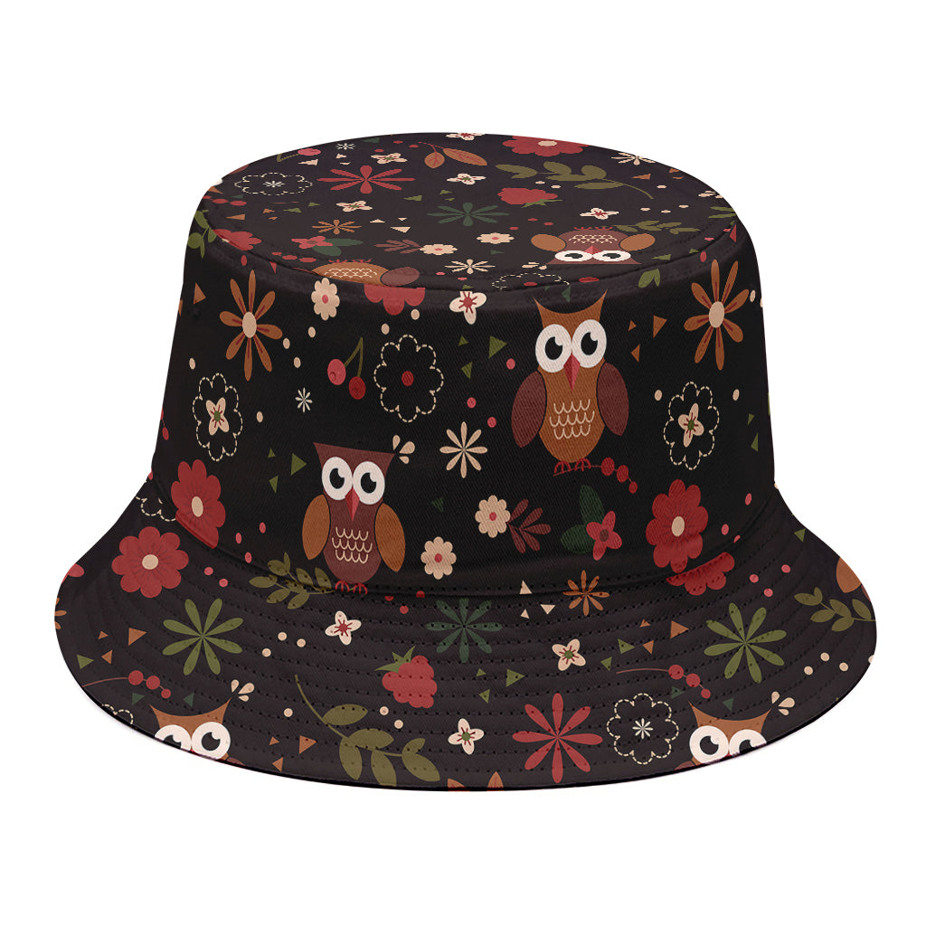 Cute Owl Print Bucket Hat