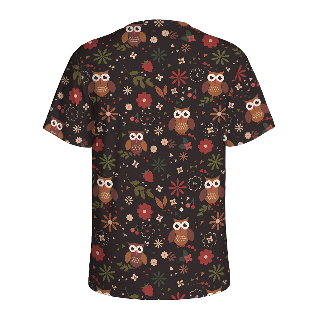 Cute Owl Print Men's Sports T-Shirt