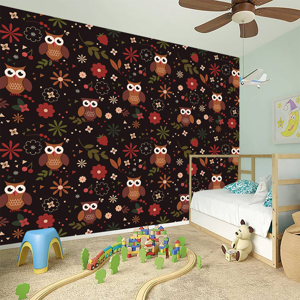 Cute Owl Print Wall Sticker