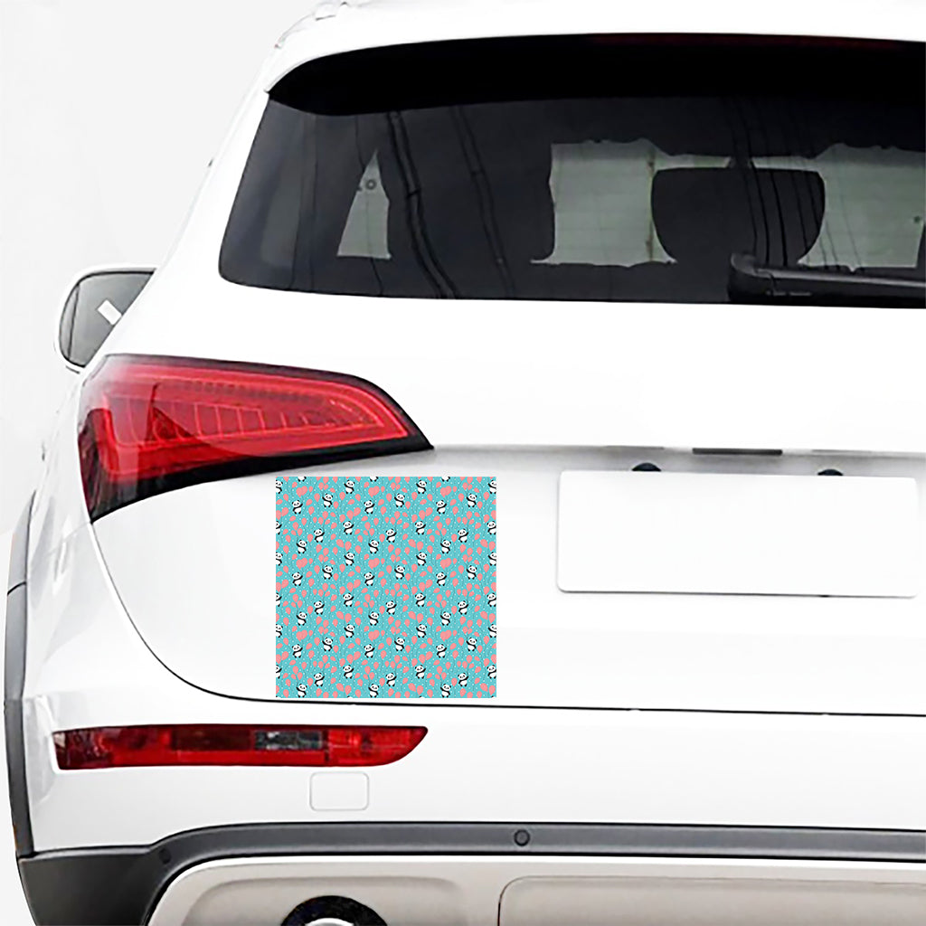 Cute Panda And Balloon Pattern Print Car Sticker
