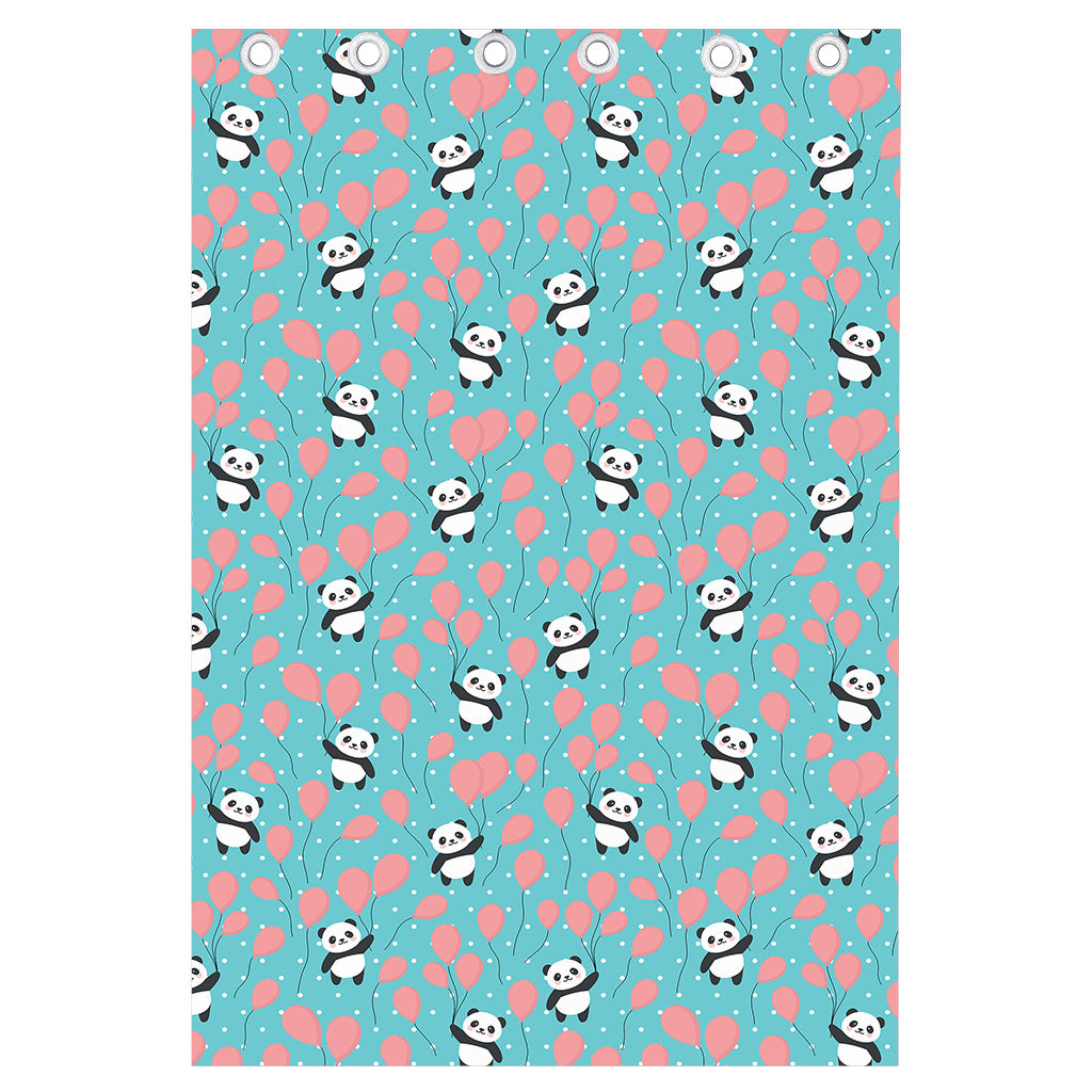 Cute Panda And Balloon Pattern Print Curtain