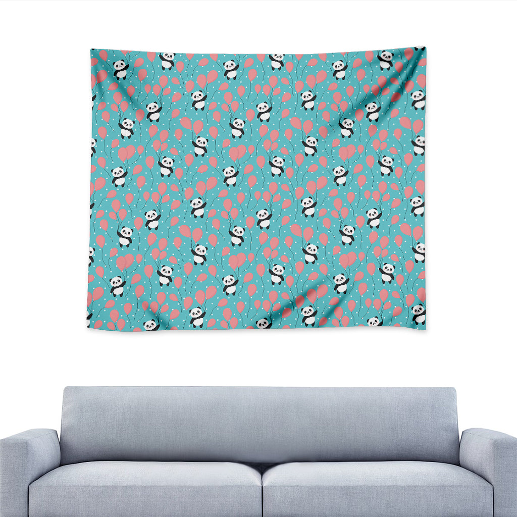 Cute Panda And Balloon Pattern Print Tapestry