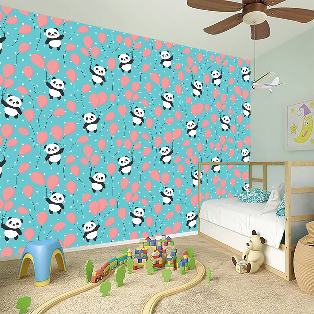 Cute Panda And Balloon Pattern Print Wall Sticker