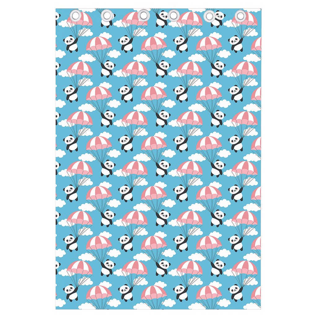Cute Panda And Parachute Pattern Print Curtain