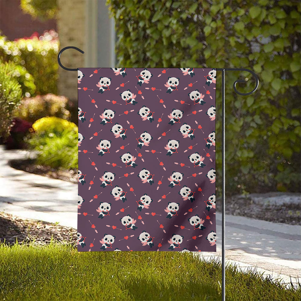 Cute Panda Cupid Valentine Pattern Print House Flag