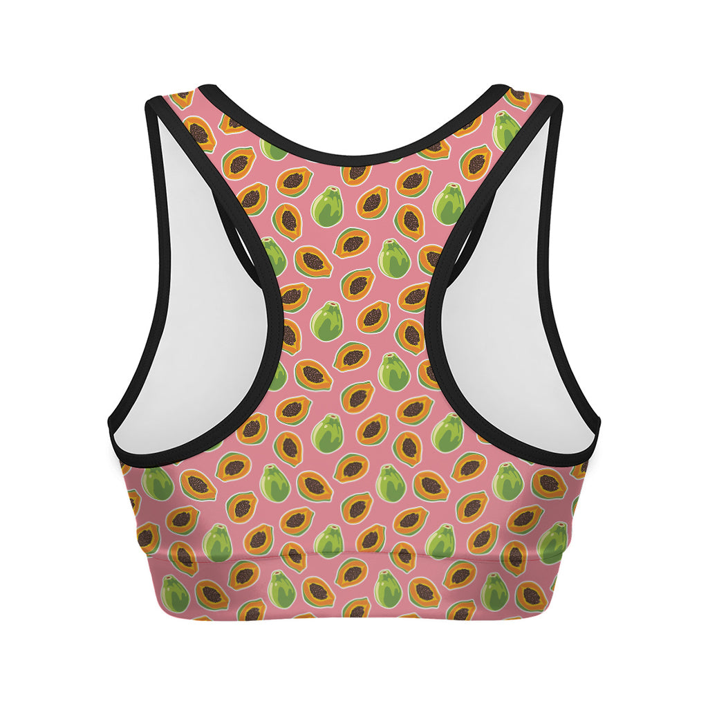 Cute Papaya Pattern Print Women's Sports Bra