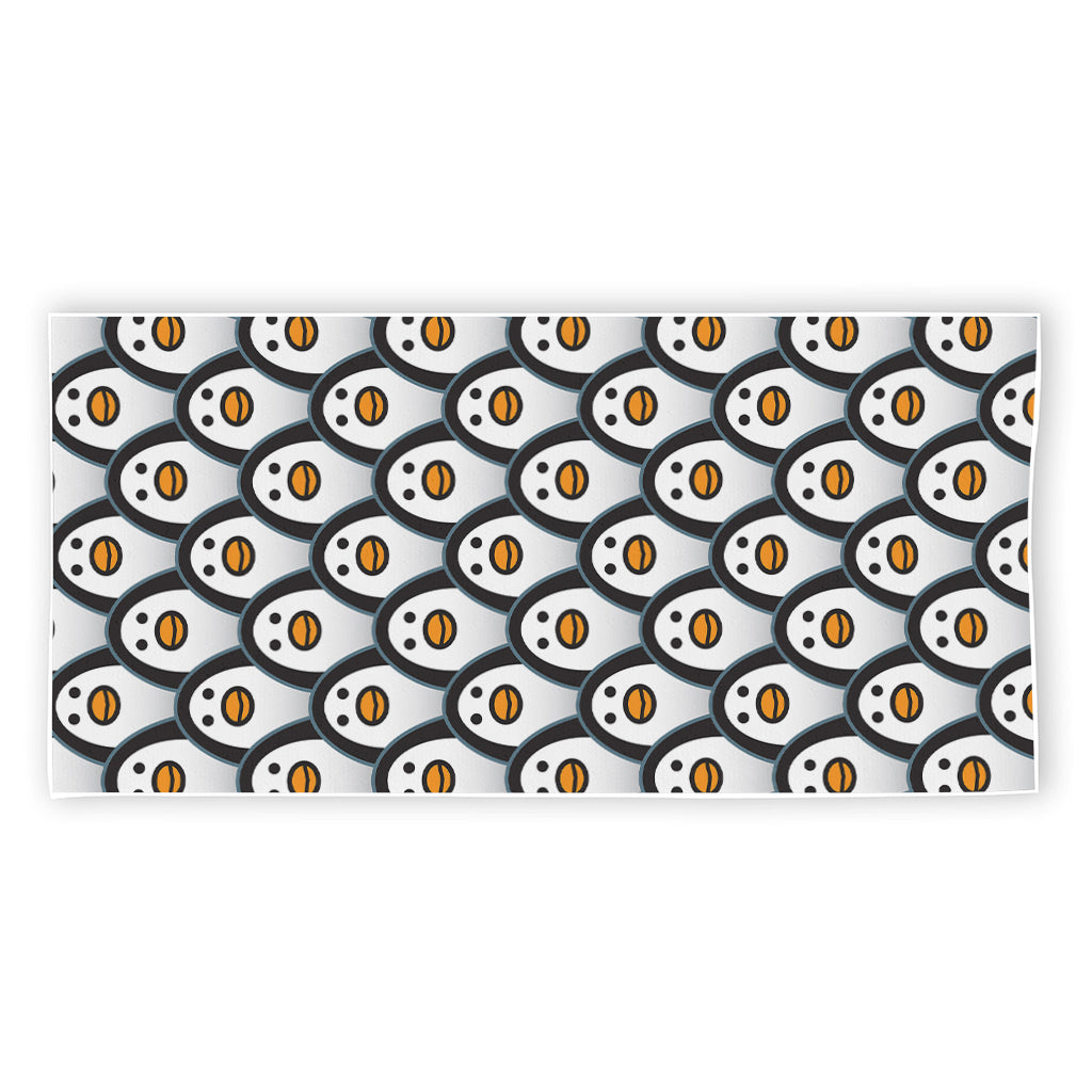Cute Penguin Face Pattern Print Beach Towel