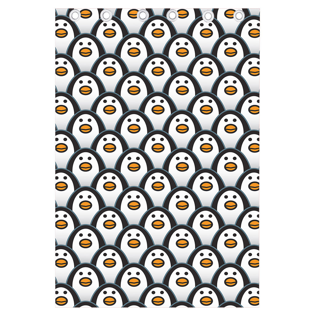 Cute Penguin Face Pattern Print Curtain