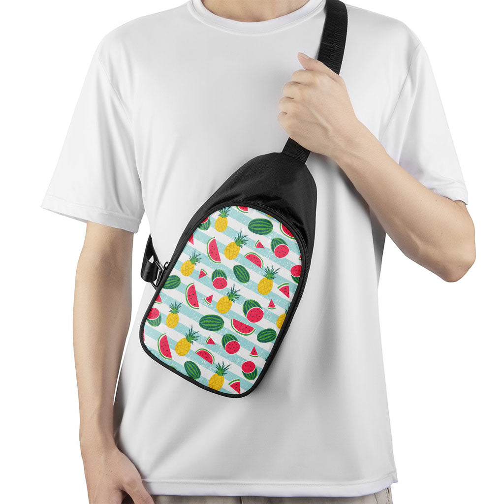 Cute Pineapple Watermelon Pattern Print Chest Bag