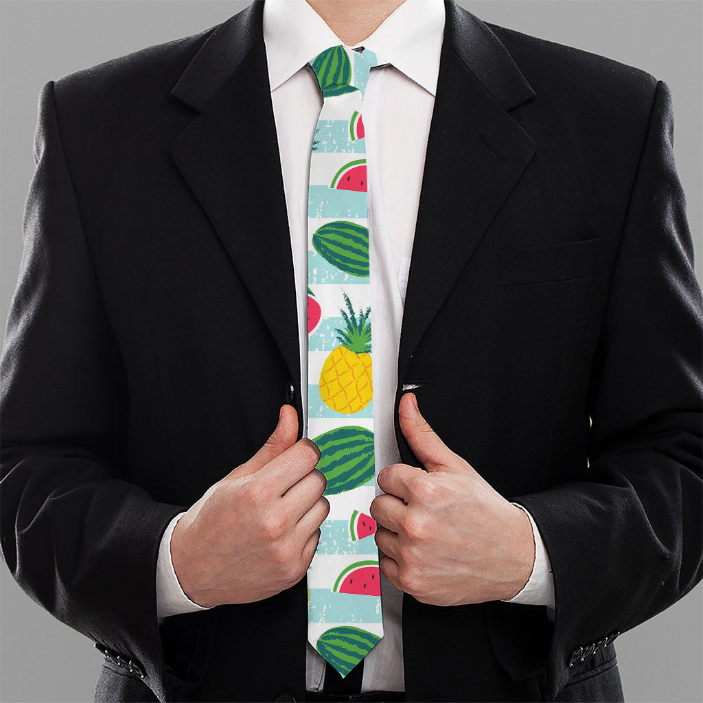 Cute Pineapple Watermelon Pattern Print Necktie