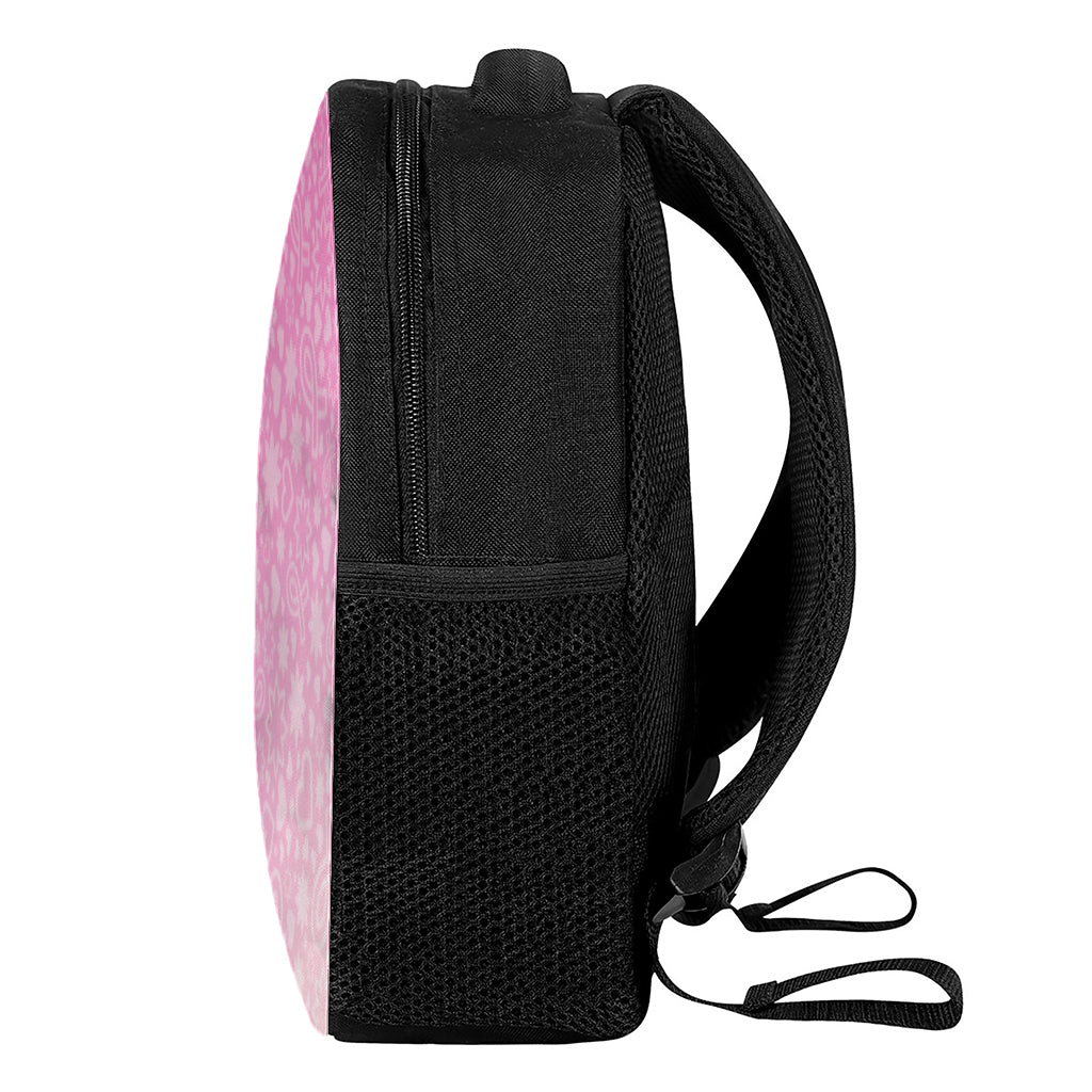 Cute Pink Breast Cancer Pattern Print Casual Backpack