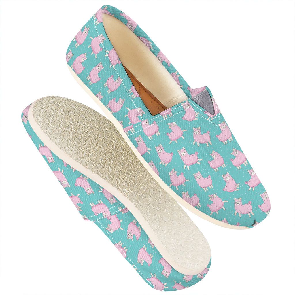 Cute Pink Llama Pattern Print Casual Shoes