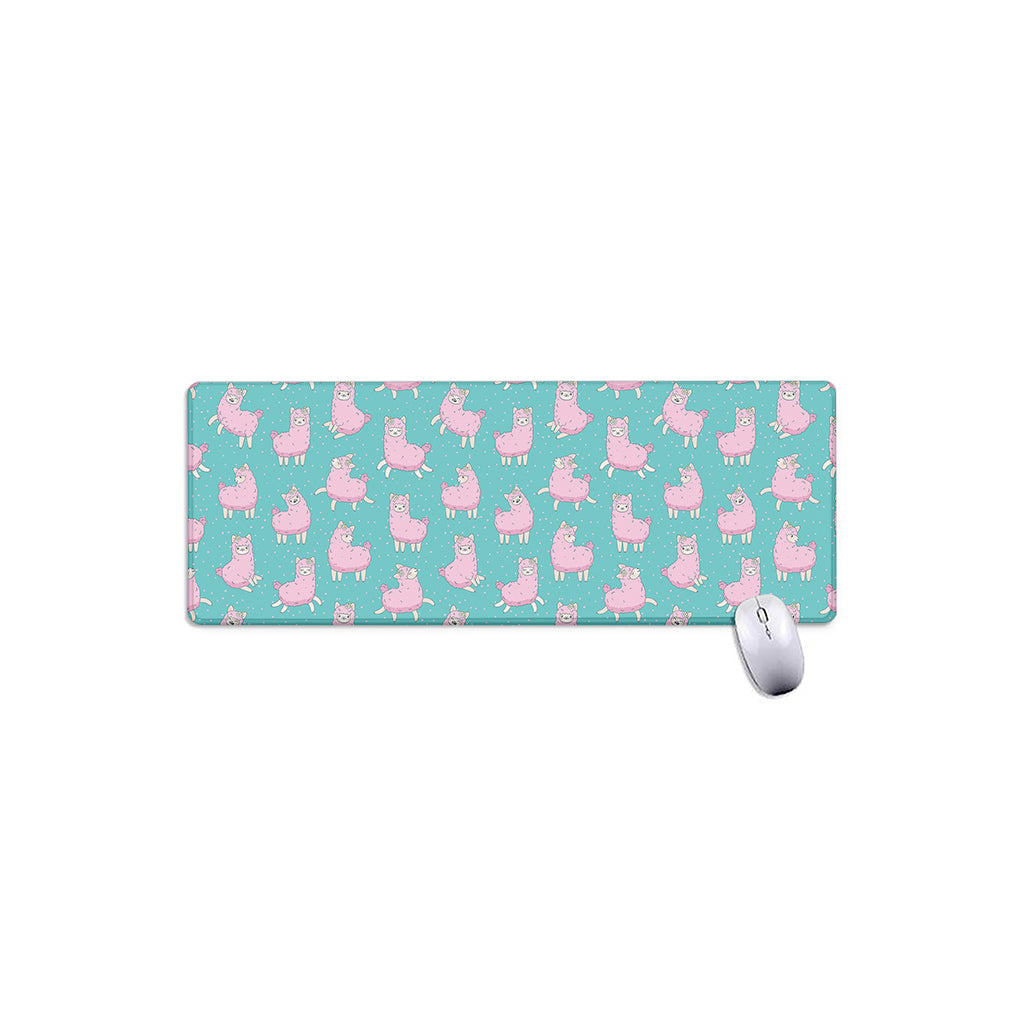 Cute Pink Llama Pattern Print Extended Mouse Pad