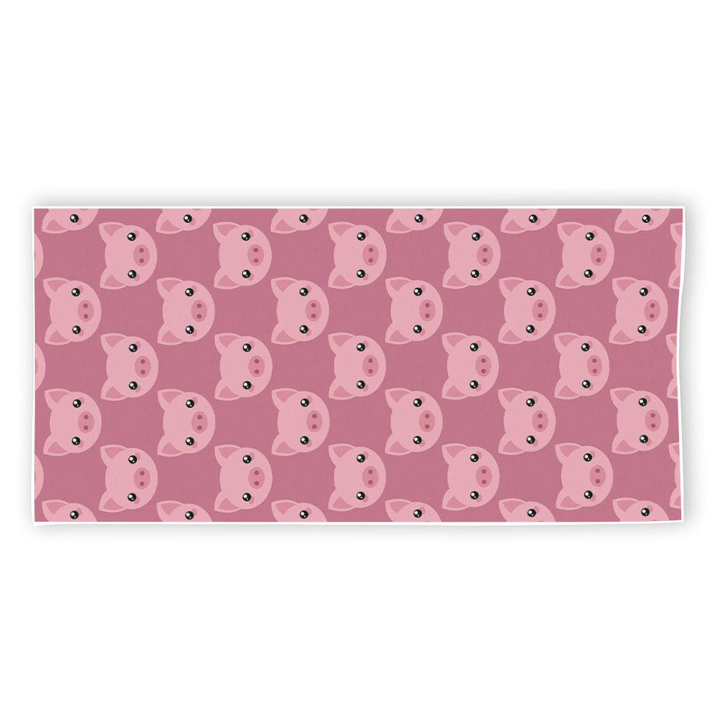 Cute Pink Pig Pattern Print Beach Towel