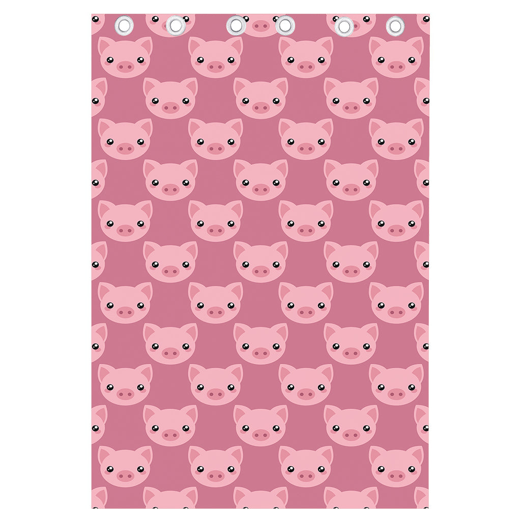 Cute Pink Pig Pattern Print Curtain