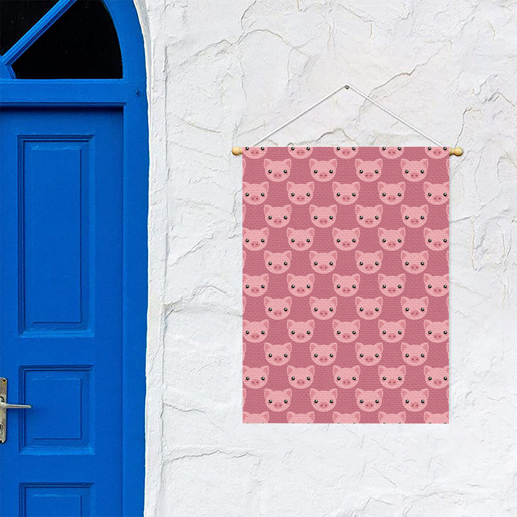 Cute Pink Pig Pattern Print Garden Flag