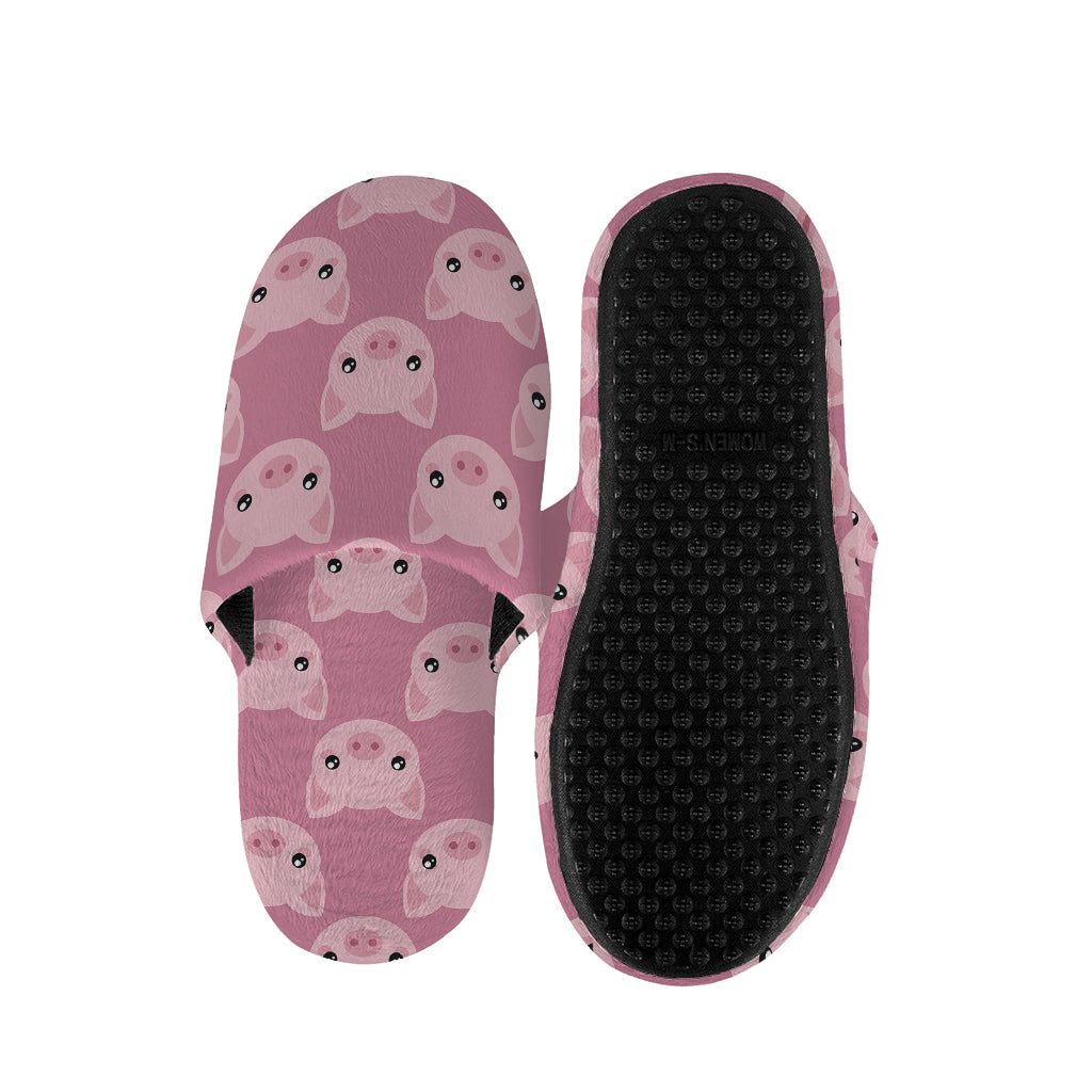 Cute Pink Pig Pattern Print Slippers