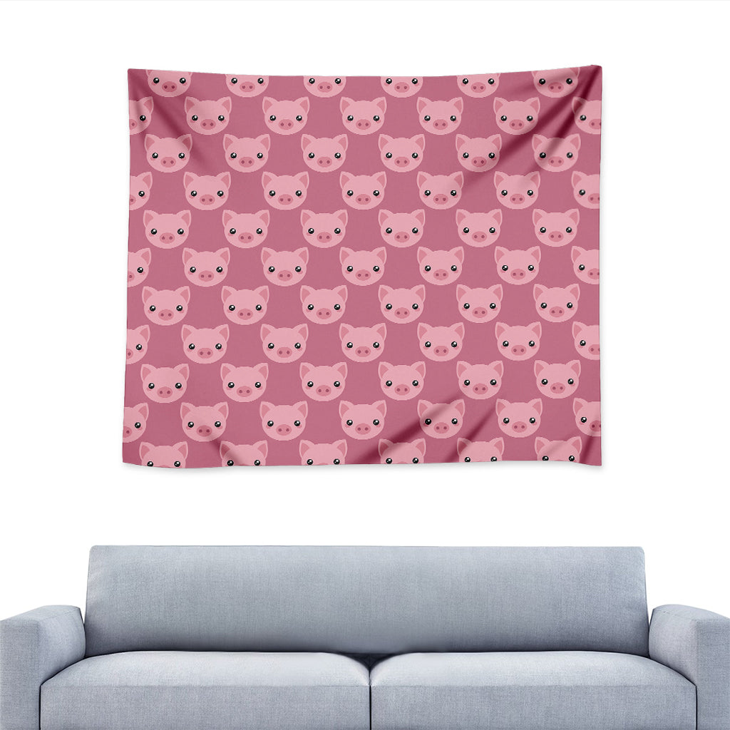 Cute Pink Pig Pattern Print Tapestry