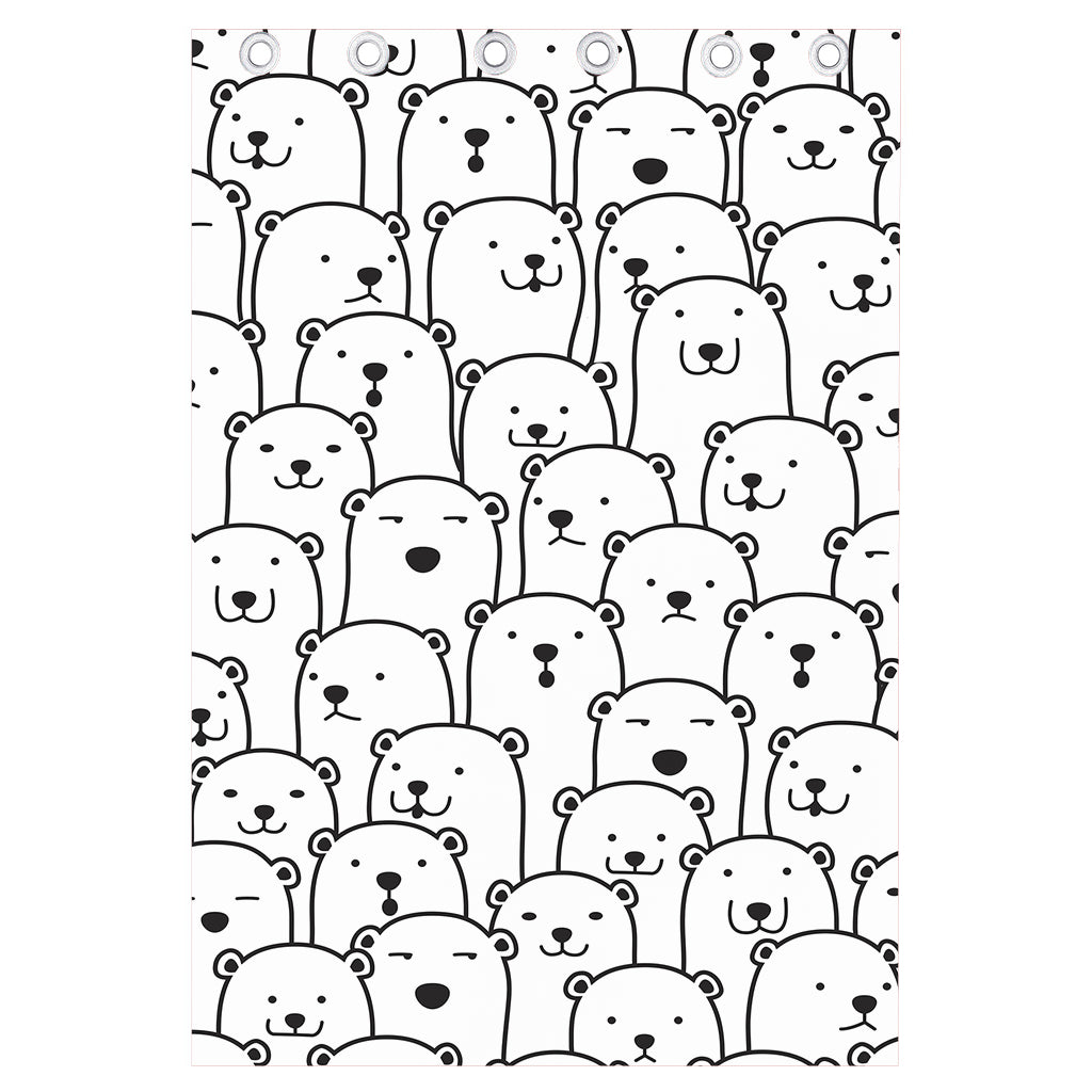 Cute Polar Bear Pattern Print Curtain