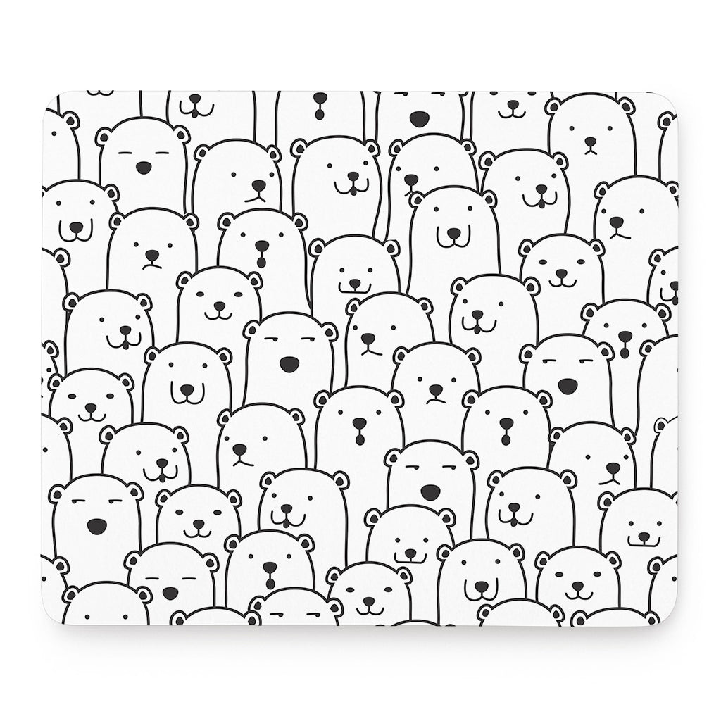 Cute Polar Bear Pattern Print Mouse Pad