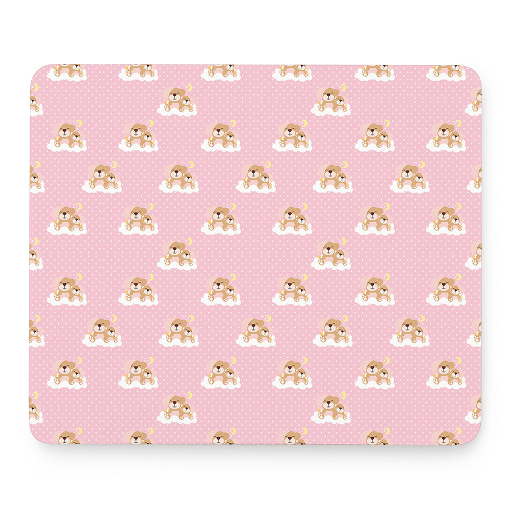 Cute Polka Dot Baby Bear Pattern Print Mouse Pad