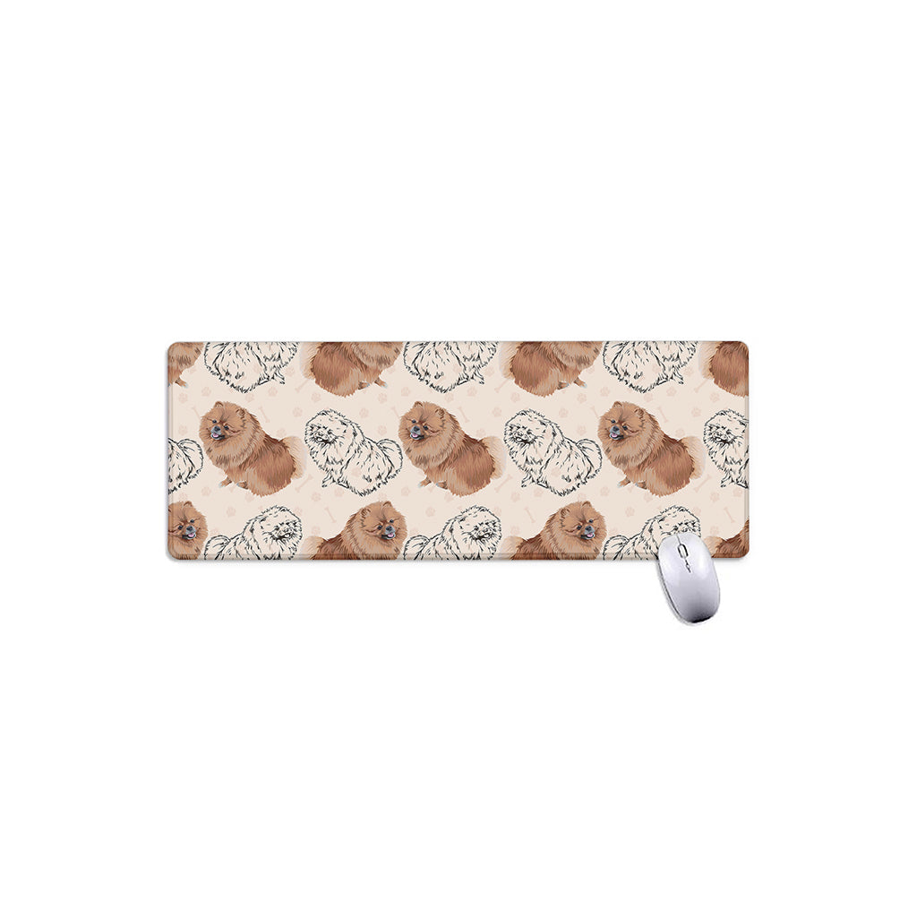 Cute Pomeranian Pattern Print Extended Mouse Pad