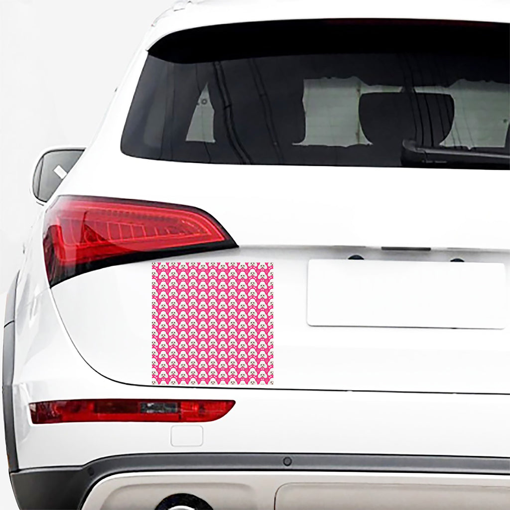 Cute Poodle Pattern Print Car Sticker
