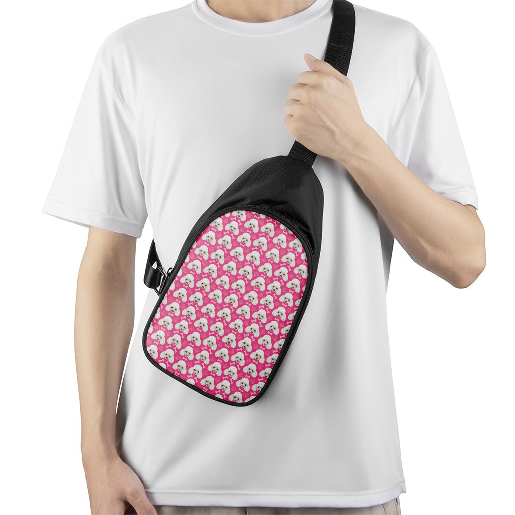 Cute Poodle Pattern Print Chest Bag
