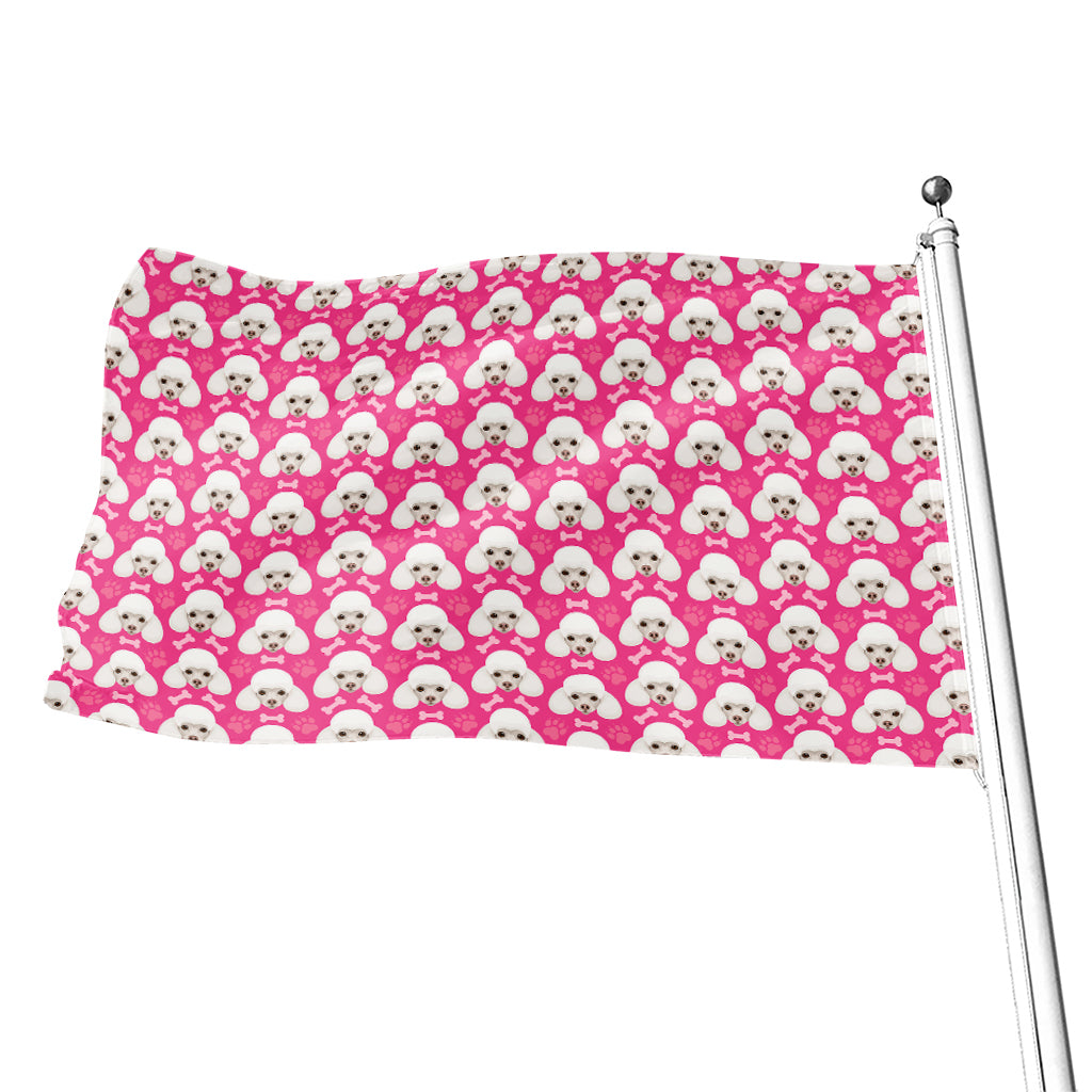 Cute Poodle Pattern Print Flag