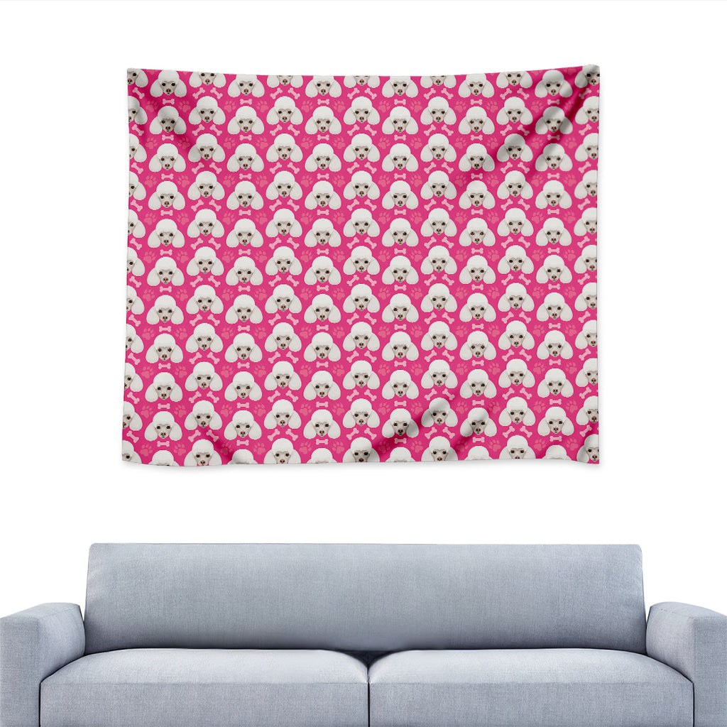 Cute Poodle Pattern Print Tapestry