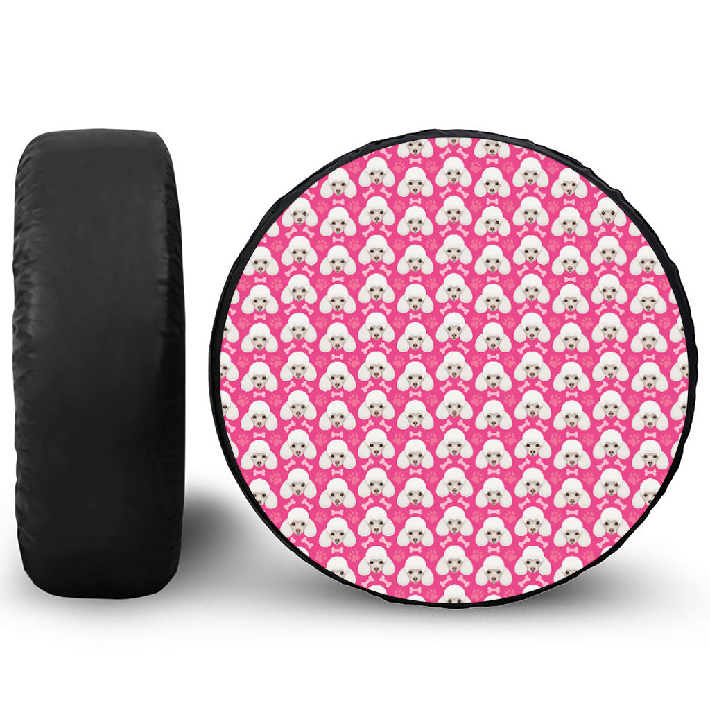 Cute Poodle Pattern Print Tire Cover