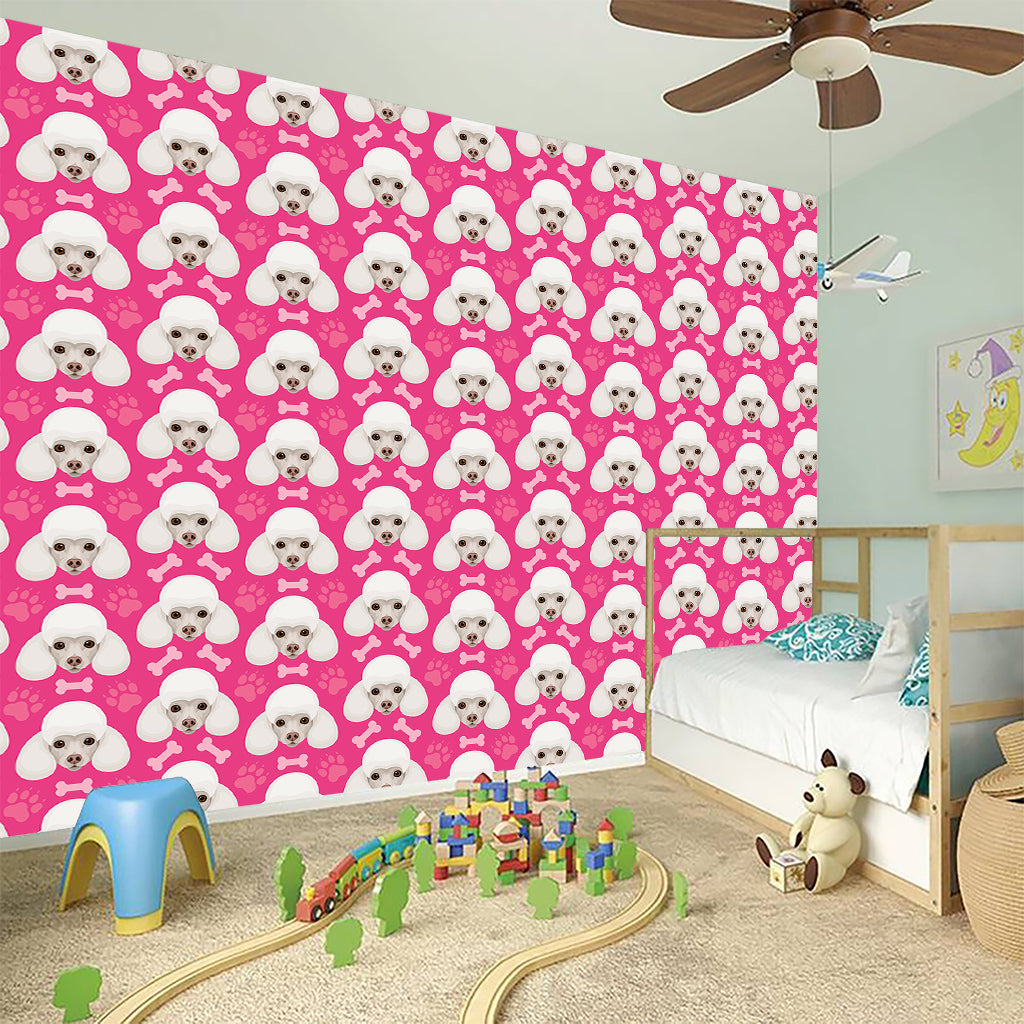 Cute Poodle Pattern Print Wall Sticker