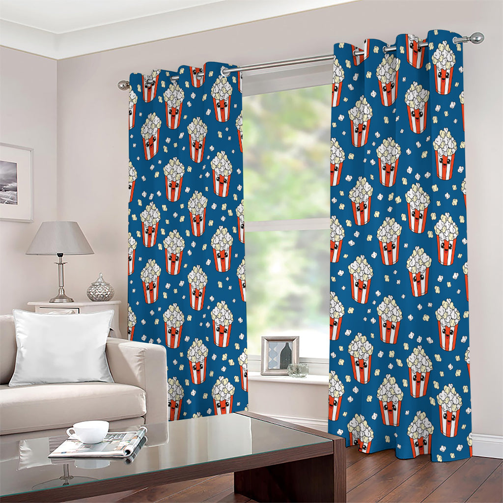 Cute Popcorn Box Pattern Print Extra Wide Grommet Curtains