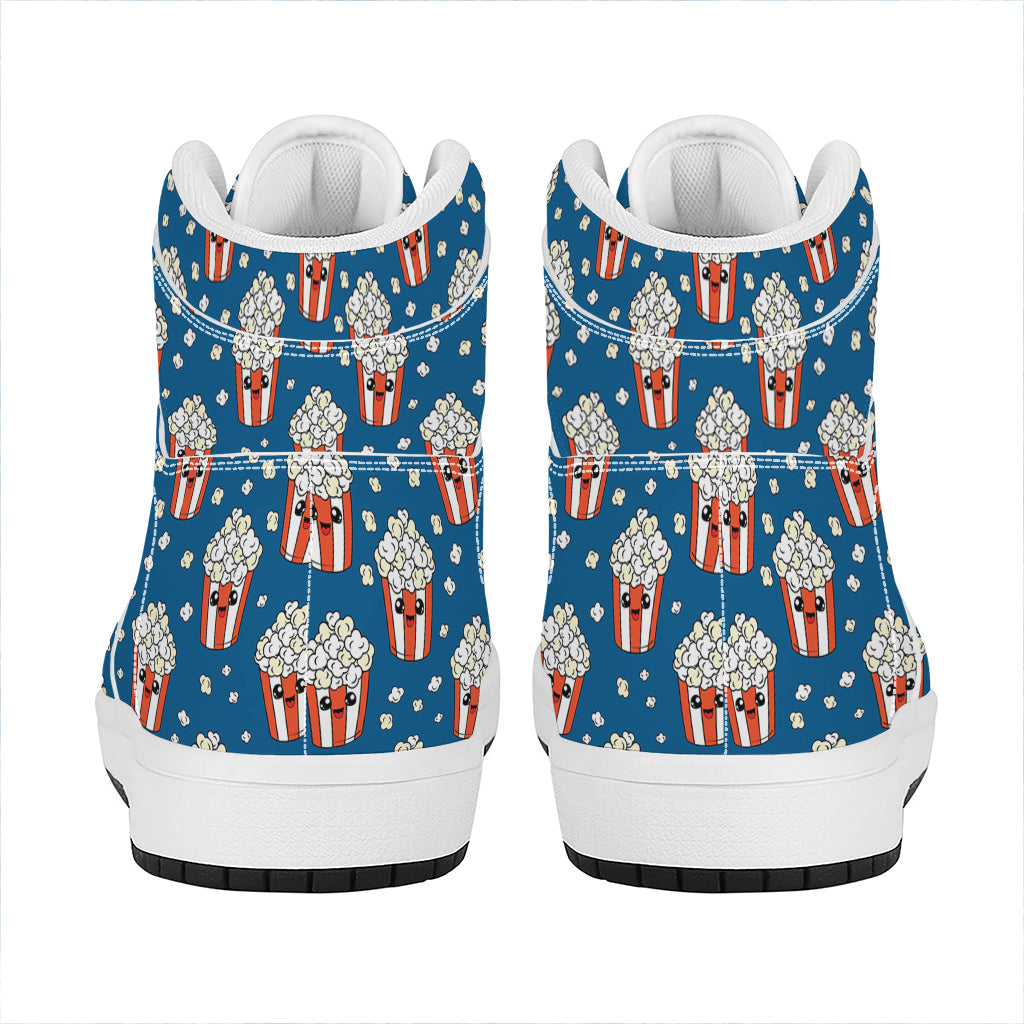 Cute Popcorn Box Pattern Print High Top Leather Sneakers
