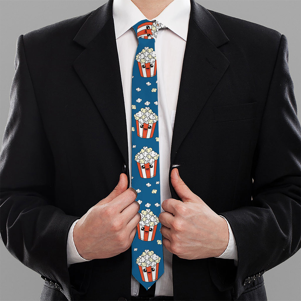 Cute Popcorn Box Pattern Print Necktie