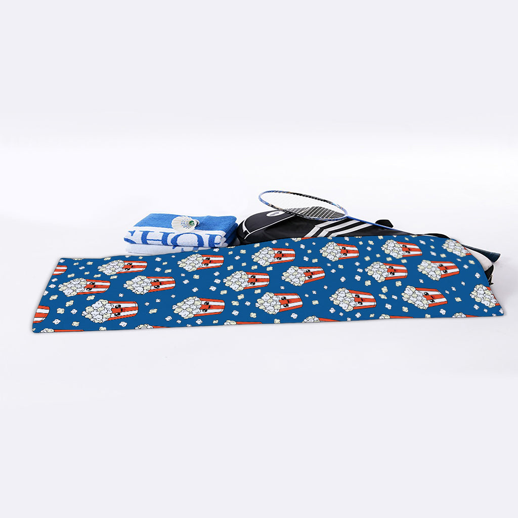 Cute Popcorn Box Pattern Print Sports Towel