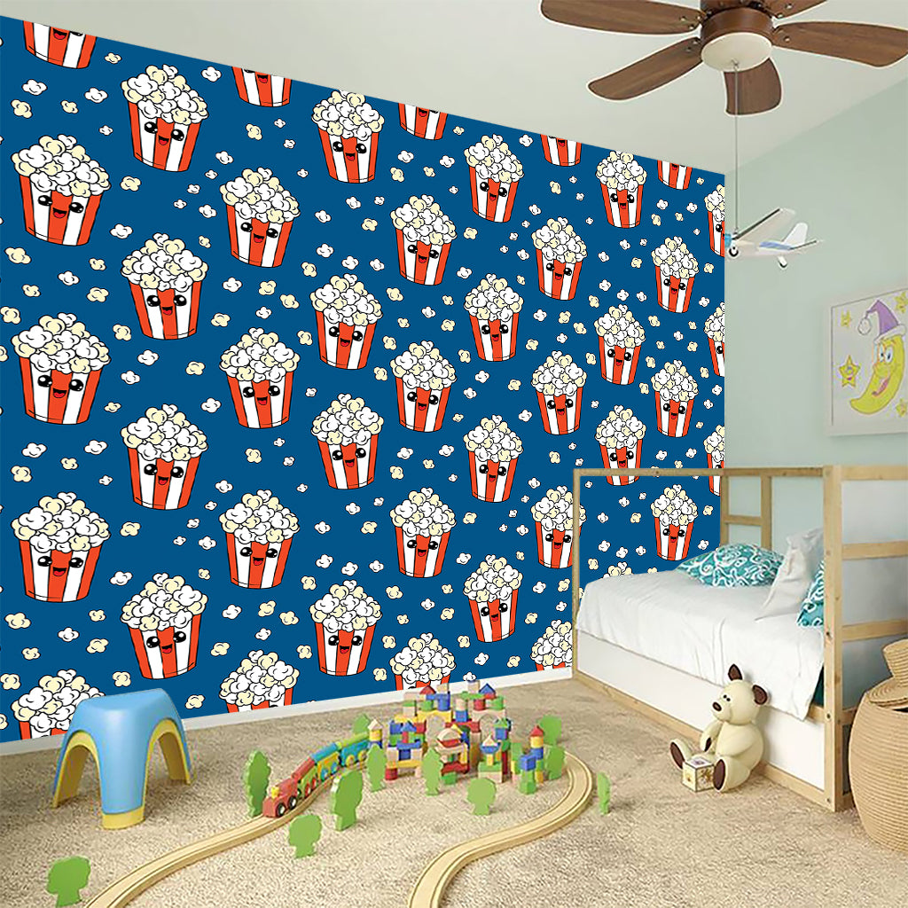 Cute Popcorn Box Pattern Print Wall Sticker