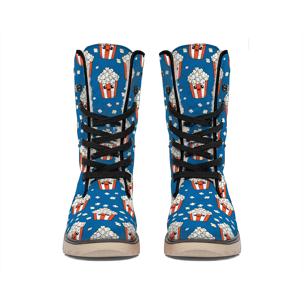 Cute Popcorn Box Pattern Print Winter Boots