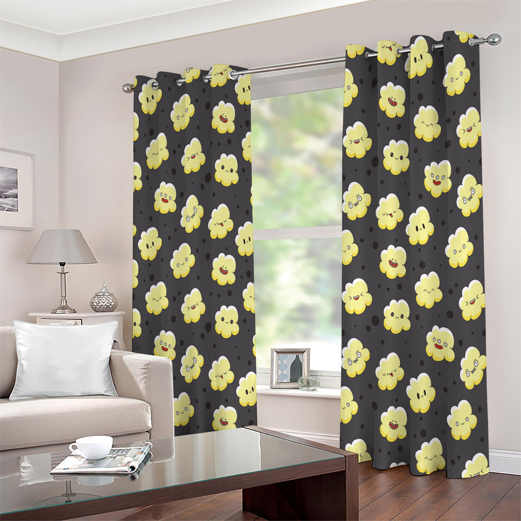 Cute Popcorn Pattern Print Extra Wide Grommet Curtains
